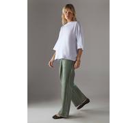 Warehouse Women's Foil Coated High Waist Wide Leg Jeans in Khaki | Size: 10 Warehouse Khaki 10