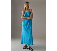 Warehouse Marble Dobby Chiffon Halter Ruffle Maxi Dress In Azure azure 12