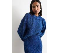 Warehouse Metallic Knitted Sweater In Cobalt cobalt M