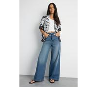 Warehouse Women's Mono Scarf Print Button Through Blouse | Size: 6 Warehouse Mono 6