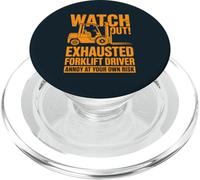 Warehouse Night Shift Forklift Driver Overnight PopSockets PopGrip for MagSafe