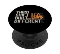 Warehouse Night Shift Forklift Third Shift Crew Gift PopSockets Adhesive PopGrip
