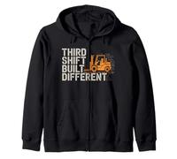 Warehouse Night Shift Forklift Third Shift Crew Gift Zip Hoodie