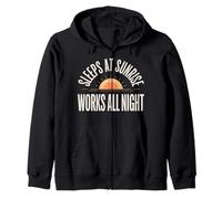 Warehouse Night Shift Forklift Third Shift Crew Gift Zip Hoodie