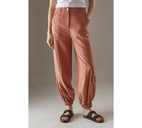 Warehouse Women's Peach Satin Utility Eyelet Detail Cuffed Trousers in Rust | Size: 10 Warehouse Rust 10