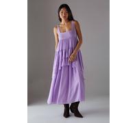 Warehouse Petite Chiffon Ruffle Tier Smock Midi Sundress In Lilac lilac 6