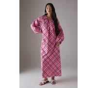 Warehouse Petite Cotton Trapeze Smock Midi Dress In Pink pink 10