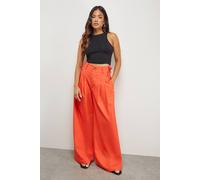 Warehouse Women's Petite Linen Blend Tailored Trouser in Orange | Size: 6 Warehouse Orange 6