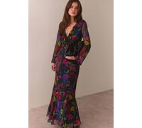 Warehouse Women's Petite Premium Dispersed Floral Maxi Dress | Size: 16