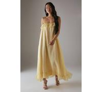 Warehouse Petite Rose Organza Strappy Frill Midi Sundress In Yellow yellow 8