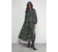 Warehouse Petite Textured Organza Shirred Midaxi Dress In Lime lime 4