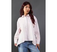 Warehouse Poplin Open Tie Back Shirt In Pale Pink pale pink 14