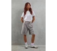 Warehouse Premium Pinstripe Tailored Short In Grey grey