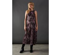 Warehouse Print Satin Racer Neck Bias Midi Slip Dress In Snake snake 12