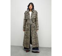 WAREHOUSE PU Leopard Print Trench Coat 8