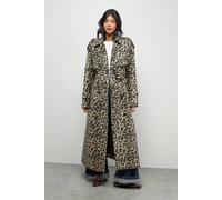 Warehouse Pu Leopard Print Trench Coat leopard 10