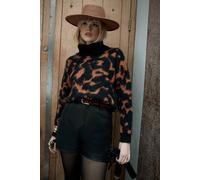 Warehouse Real Leather Whipstitch Detail Shorts In Petrol petrol 12