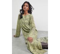 Warehouse Sequin Column Midi Dress In Snake snake