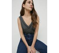 Warehouse Striped Pique Pocket Vest In Black black 12