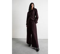 Warehouse Women's The Premium Wide Leg Tailored Trousers in Berry | Size: 14 Warehouse Berry 14