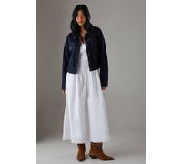 Warehouse Two Tone Denim Heart Pocket Western Jacket In Dark Wash dark wash 10