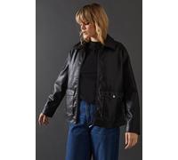 Warehouse Whipstitch Faux Leather Zip Through Jacket In Black black 12