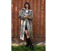 Warehouse Women's Animal Maxi Collared Fur Coat | Size: 6