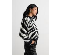 Warehouse Women's Animal Zebra Jacquard Jumper | Size: Large Warehouse Zebra L