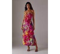 Warehouse Women's Burnout Bandeau Maxi Dress in Pink | Size: 16