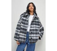 Warehouse Women's Check Oversized Short Car Coat | Size: 12 Warehouse Multicolor 12