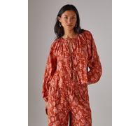 Warehouse Women's Cheesecloth Tie Front Boho Blouse in Floral | Size: 10 Warehouse Floral 10