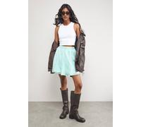 Warehouse Women's Chiffon Godet Flippy Mini Skirt in Mint | Size: 8