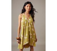Warehouse Women's Chiffon Halter Mini Sundress in Olive | Size: 10 Warehouse Olive 10