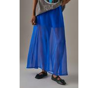 Warehouse Women's Chiffon High Waisted Short Lining Maxi Skirt in Electric Blue | Size: 12 Warehouse Electric Blue 12