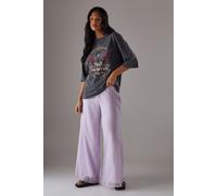 Warehouse Women's Chiffon High Waisted Wide Leg Trousers in Lilac | Size: 10 Warehouse Lilac 10