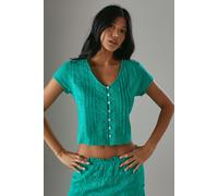 Warehouse Women's Cotton Dobby Trim Insert Boho Skirt in Green | Size: 12 Warehouse Green 12