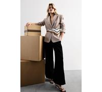 Warehouse Women's Extreme High Waisted Wide Leg Pleated Tailored Trousers in Black | Size: 8 Warehouse Black 8