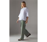 Warehouse Women's Foil Coated High Waist Wide Leg Jeans in Khaki | Size: 10 Warehouse Khaki 10