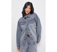 Warehouse Women's Grey Oversized Denim Jacket | Size: 10 Warehouse Grey 10