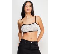 Warehouse Women's Lace Square Neck Bralette in Mono | Size: 10 Warehouse Mono 10