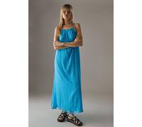 Warehouse Women's Marble Dobby Chiffon Halter Ruffle Maxi Dress in Azure | Size: 8 Warehouse Azure 8