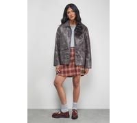 Warehouse Women's Mixed Check Buckle Side Pleat Awkward Length Skirt | Size: 16