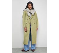 Warehouse Women's Oversized Pleat Back Detail Maxi Coat in Green | Size: 10 Warehouse Green 10