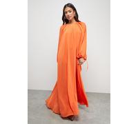 Warehouse Women's Petite Chiffon High Neck Trapeze Maxi Dress in Orange | Size: 8 Warehouse Orange 8
