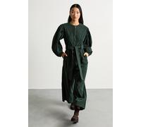 Warehouse Women's Petite Cord Zip Through Belted Jumpsuit in Dark Green | Size: 6 Warehouse Dark Green 6