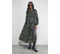 Petite Textured Organza Shirred Midaxi Dress Warehouse Lime 10