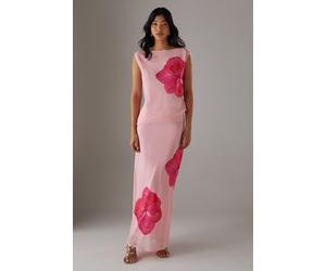 Warehouse Women's Placement Chiffon Asymmetric Top in Floral | Size: 14 Warehouse Floral 14