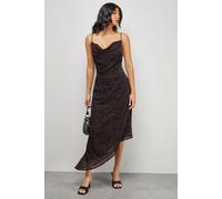 Warehouse Women's Polka Dot Devore Cowl Neck Maxi Dress in Red | Size: 12 Warehouse Red 12