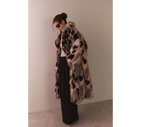 Warehouse Women's Premium Plush Patchwork Faux Fur Oversized Coat | Size: XS