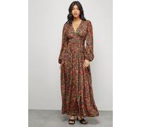 Warehouse Women's Premium Satin Open Back Maxi Dress in Floral | Size: 8 Warehouse Floral 8